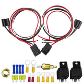 Car 12V 40A 175-185 Degree Thermostat Dual Electric Cooling Fan Wiring Relay Sensor Kit, Electric Cooling Fan Wiring Relay